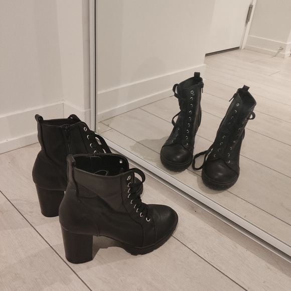 Brash Shoes - Leather Combat Heels